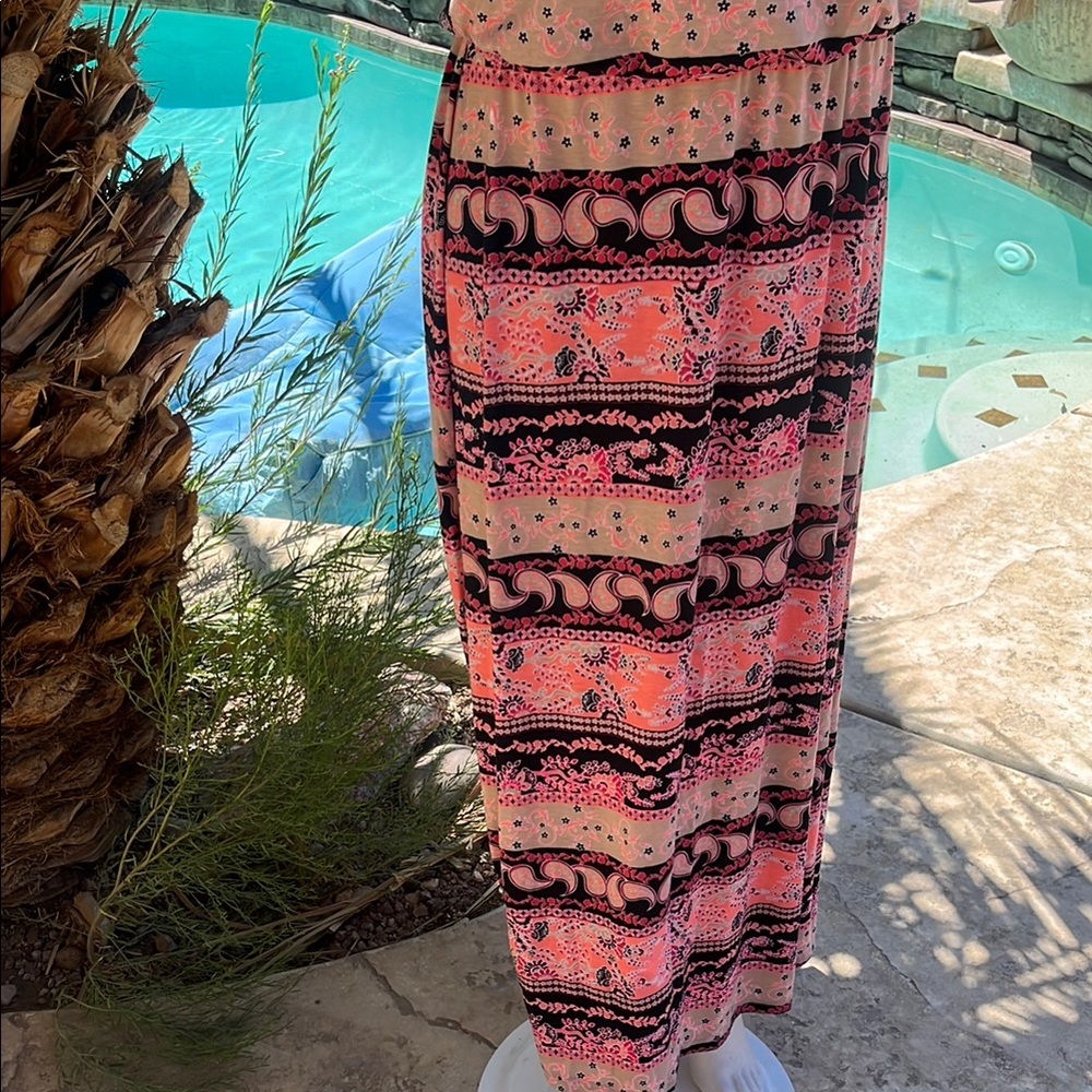 Pink Patterned Maxi Dress - Picture 3 of 5